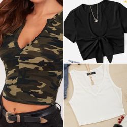 3 For 10$ Mix & Match - Sexy Crop Top Bundle Lot Of 3 Size M - Good Preloved Condition