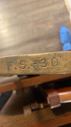 Vintage Brass Acushnet Bullseye F.S.-30 right hand golf putter  35”