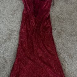 Fitted Glitter Corset Cowl Gown by Ladivine CD254