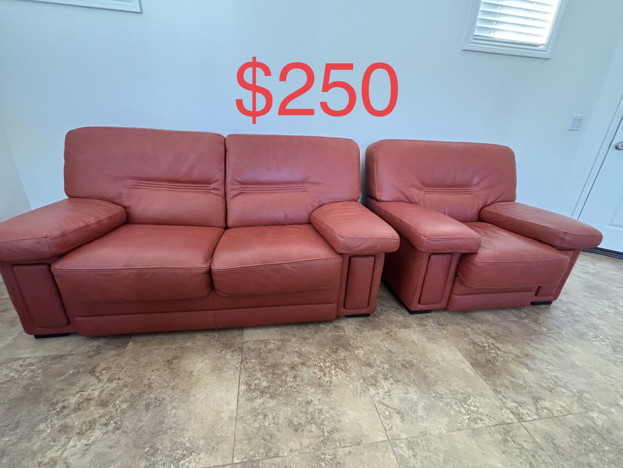 Leather Sofa/ Loveseat & Single Seat
