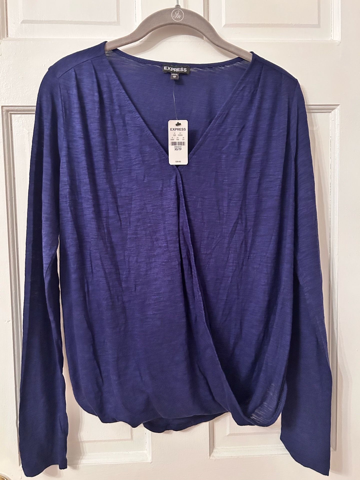 Express Surplice Long Sleeve Top