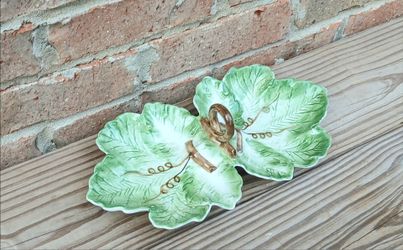 Vintage Andrea By Sadek Leaf-Shaped Serving Tray