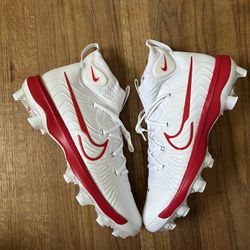 Nike Mens Alpha Huarache NXT MCS DJ6519-104 Baseball Cleats White Red size 13