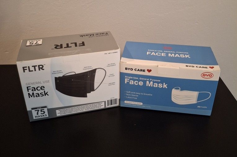 NEW – Disposable Face Masks – 2 Boxes (125 total)