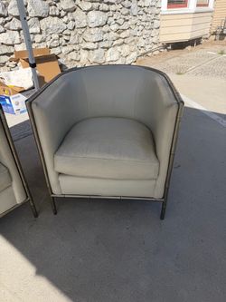 2 Bernhardt faux leather chairs