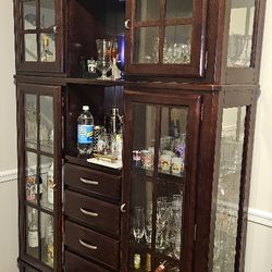 Mahogany China cabinet W/ lighted Interior