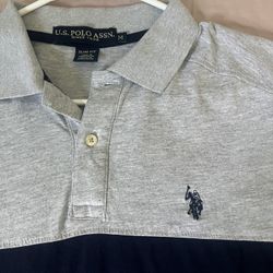 Grey U.S. Polo Assn Slim Fit Collared Button Up