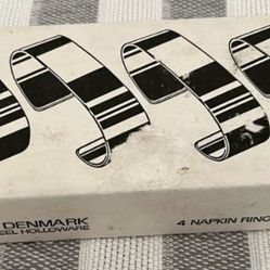 vintage Stelton of Denmark Stainless Steel NAPKIN RINGS danish design