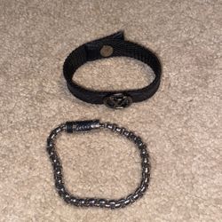 Louis V. Nylon & Chain Bracelet