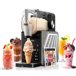 ☆ Slushie Machine, 85oz Ice Cream Machine & Slushy Machine for home, with LED Display, 6 Preset Programs for Margaritas, Frappés, Milkshakes, and Soft