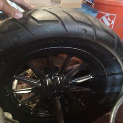 Harley Davidson 13 Spoke Rim And Tire