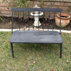 Black Metal Spindle Back Garden Bench