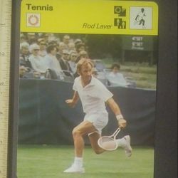 1977 Sportscaster Rod Laver Tennis The Rocket Grand Slam Champion Sports Photo Large Over-sized Card HTF Collectible Vintage Italy