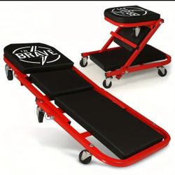 NEW!!! Heavy Duty Folding Crawler - 6-Wheel Rollers with Brakes