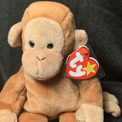 TY Beanie Babies  BONGO The Monkey Brown, With Tag/tash1995, Retired Collection 1995, PVC Pellets