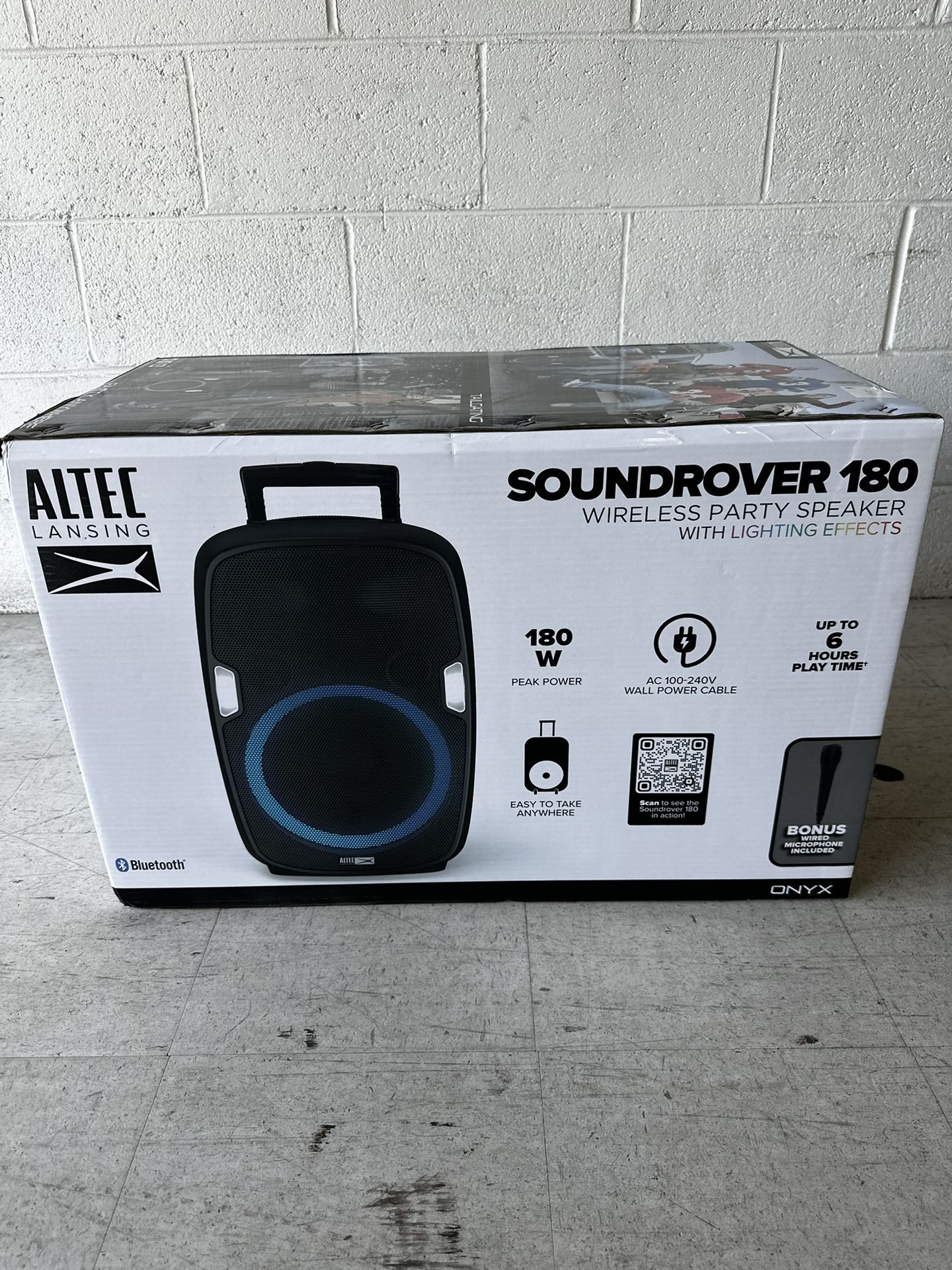 Altec Lansing SoundRover Bluetooth Wireless Rechargeable PA Speaker System - Black