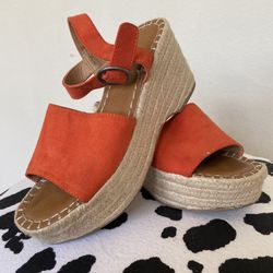 Orange Universal Thread Espadrille Platforms 