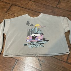 Vintage 90s Style  Crop Sweatshirt  