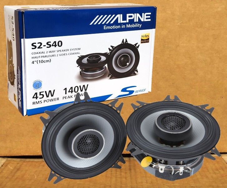 Alpine S Series Car Speakers Set 4" 2-Way Coaxial Speaker System 140 Watts S2-S40 🚨 Payment Options Available 🚨 No Credit Needed 🚨
