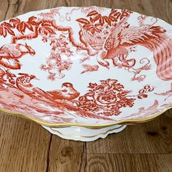 Royal Crown Derby Red Aves bone china Marquis footed compote bowl