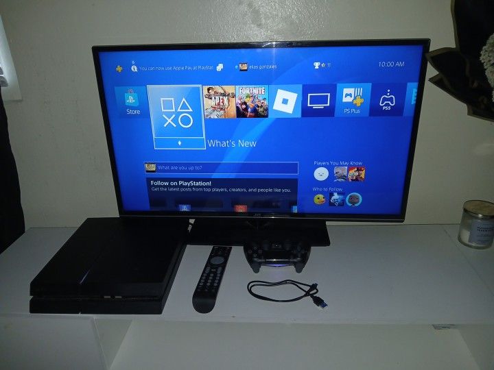 Ps4 Goes for 200 Controller goes for brand new 40 Monitor/tv Goes for 60 Games included $40 on Skins You save $60