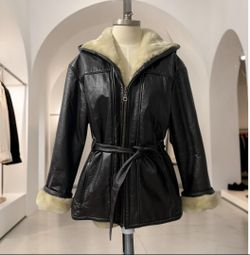 Chocolate Brown Genuine Leather Coat