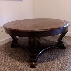 Big Round Oak Coffee Table