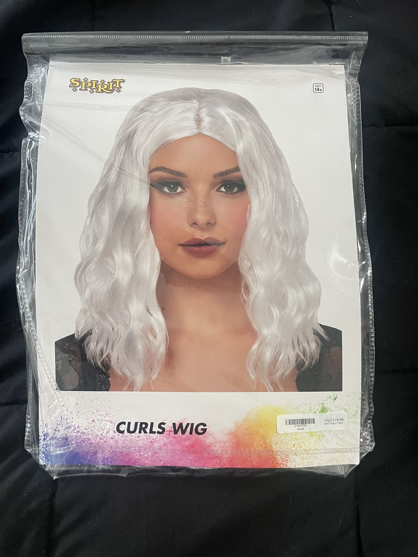 White Curly Wig 