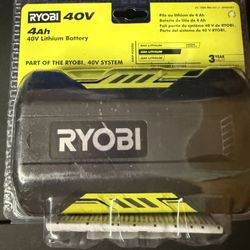 New 40v 4ah Ryobi Battery  / Great For Their Snowblowers  And Lawnmowers