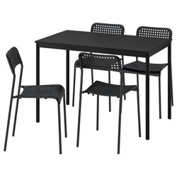 IKEA Black Wood Kitchen/ Task/ Craft Table with 4 Chairs