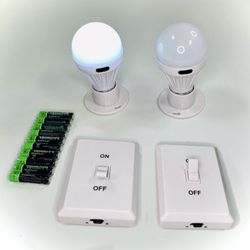 2 - Battery Operated Wireless LED Light Bulb, Night Lights, Cordless Light Switch