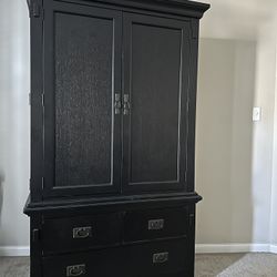 Tall Solid Wood Dresser Can Be Moved In Two Separate Pieces  Versatile Fits 42inc Tv As Well 120.00