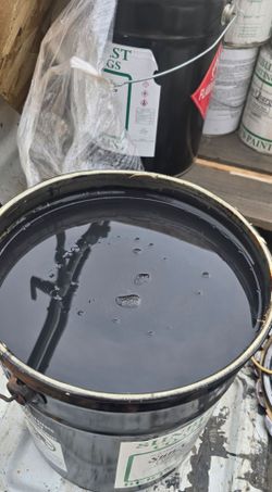 Gallons of metal paint