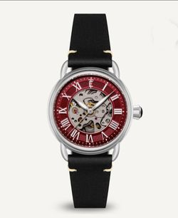 BRAND NEW EARNSHAW INVESTIGATOR 40 AUTOMATIC SKELETON RUBY RED