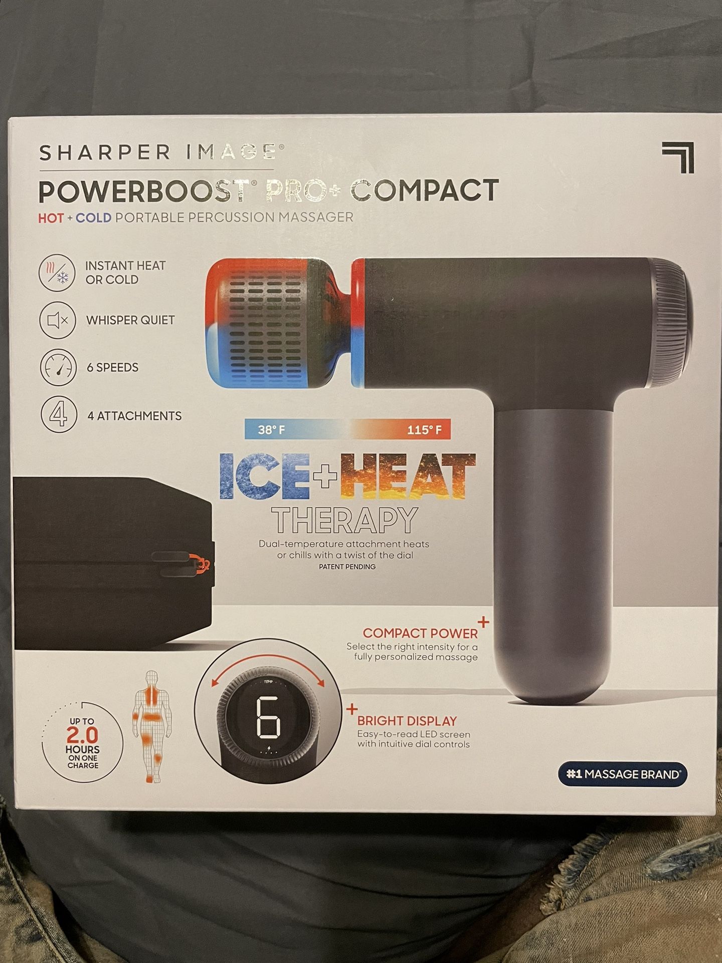 Sharper Image Powerboost Pro+ Compact Hot and Cold Percussion Massager 