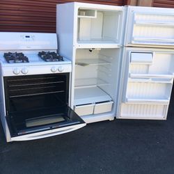 Combo Gas Stove And Top- Freezer Refrigerator 