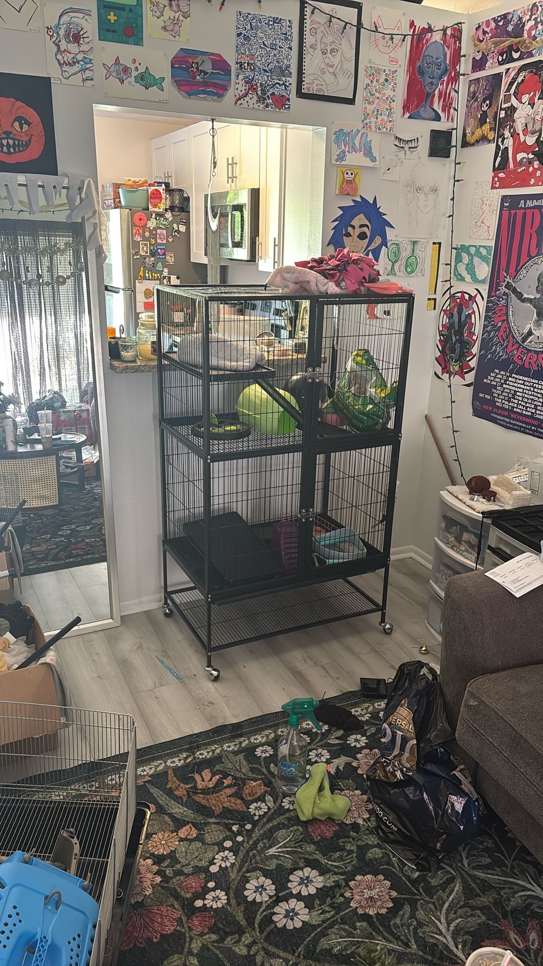 Two tier small critter cage