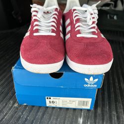Burgundy Adidas Gazelle Size 10.5