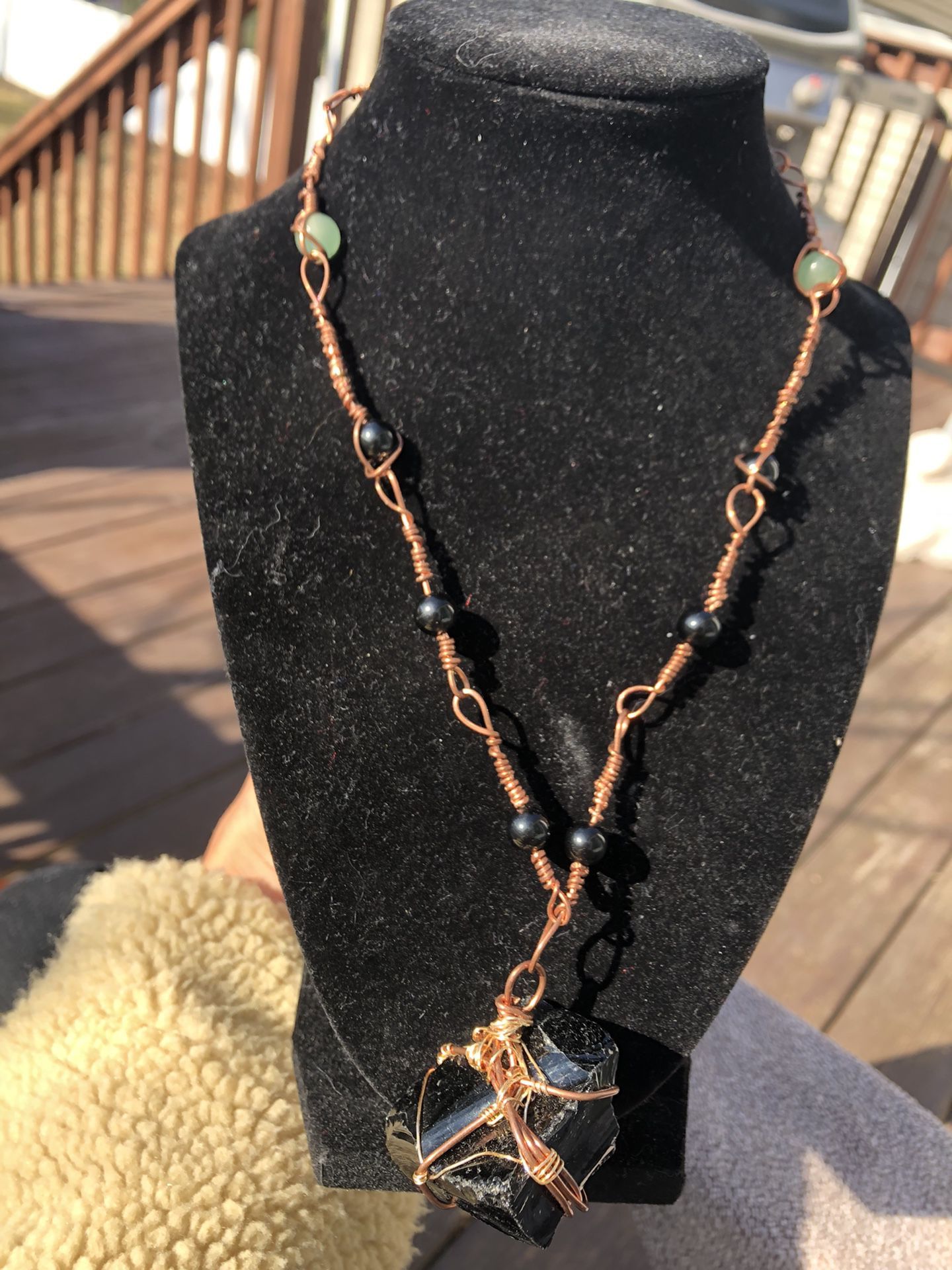 Raw Obsidian Chunk Copper Wrapped