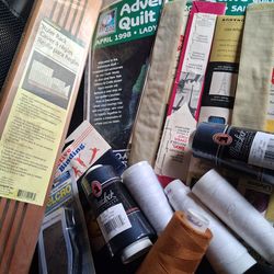 NEW AND USED. Needles,Sewing accessories, threads patterns, mostly new and in packaging