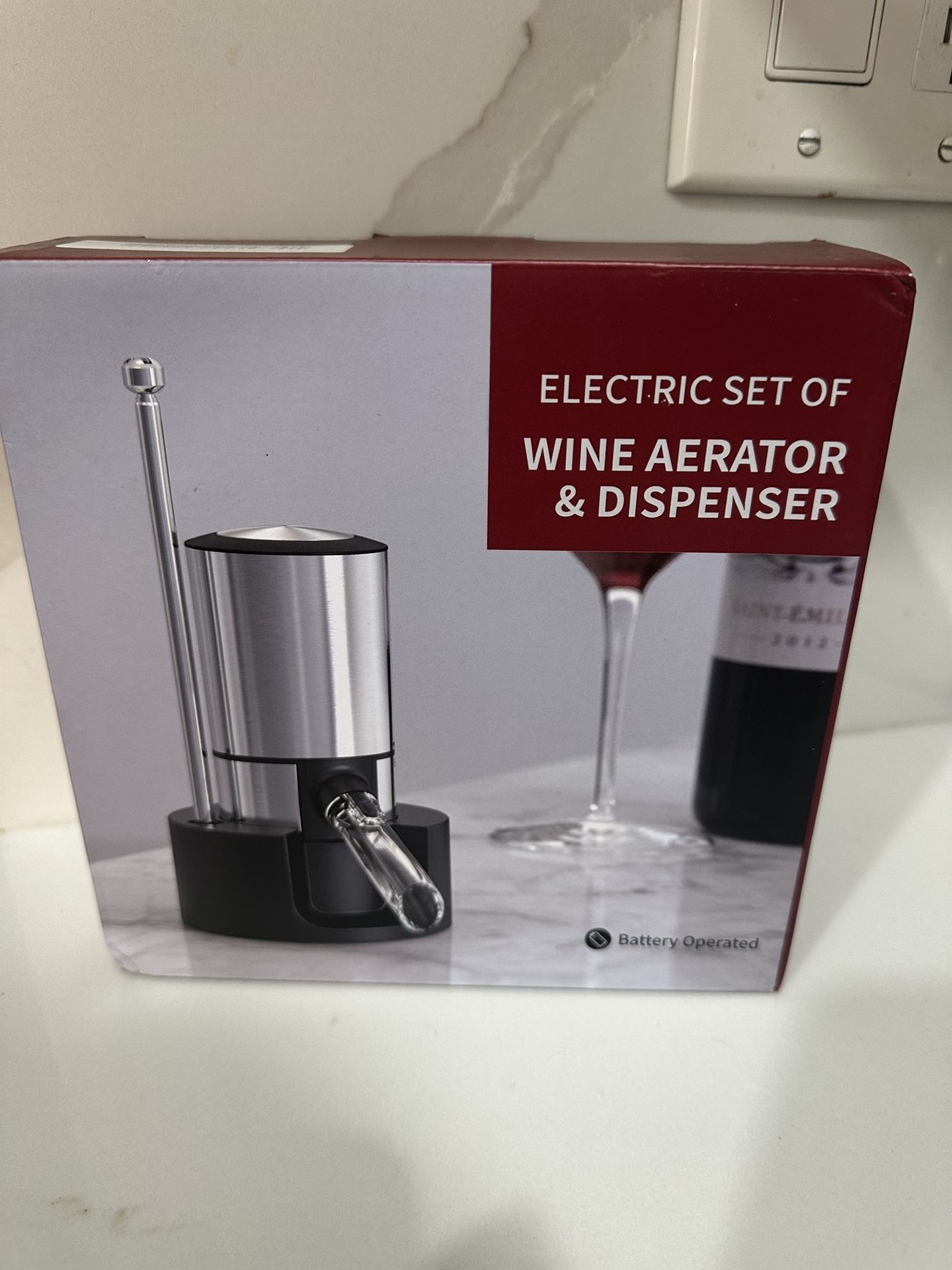 Electric Wine Aerator and Dispenser, Automatic Wine Pourer, Wine Decanter Pump, With Countertop Stand NEW