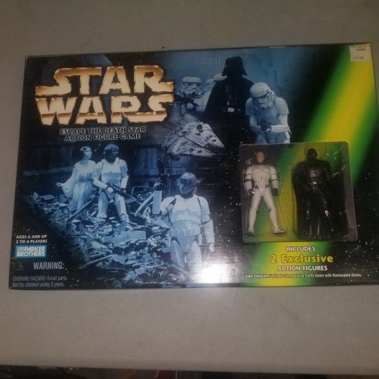 Star Wars ESCAPE FROM THE DEATH STAR BOARD GAME 2 EXCLUSIVE 3.75 FIGURES 2 TO 4 PLAYERS. SEALED MINT
