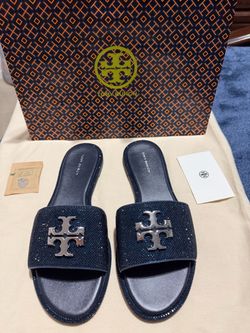 Tory Burch Everly Slides, Perfect Navy size 8