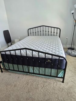 Queen size metal bed frame