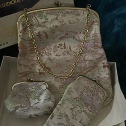 Vintage Purse 3 Pc Set From Japan In Original Box