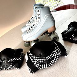 Derby Retro Roller Skates (Altar’d State) Women’s Size 6 + Never-Worn Pads – Practically New!