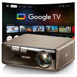☆ Aurzen EAZZE D1 MAX Upgraded Google TV Smart Projector 4K Supported, Ultra-Bright 1000 ANSI Lumens, MEMC Tech, Fully Automatics, 20W DoIby Audio, Ho