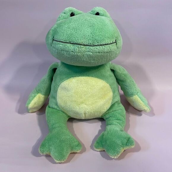 Ty Pluffies Ponds the Frog 2010 Green & Yellow Excellent Used Condition 10” tall