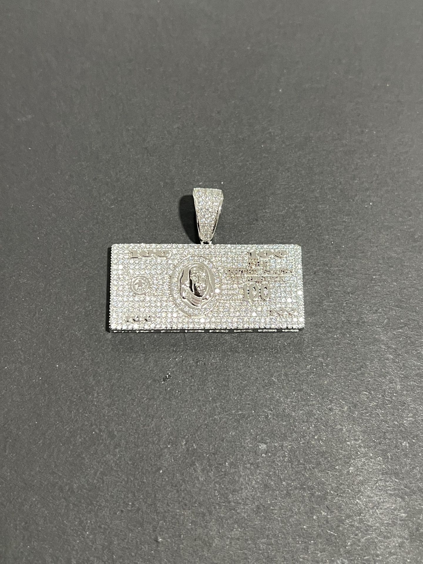 .925 Real Silver Dollar Bill Pendant
