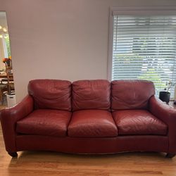 Red Leather Sofa